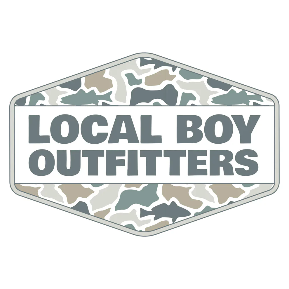 Local Boy Outfitters Fish Camo Diamond Crest Decal