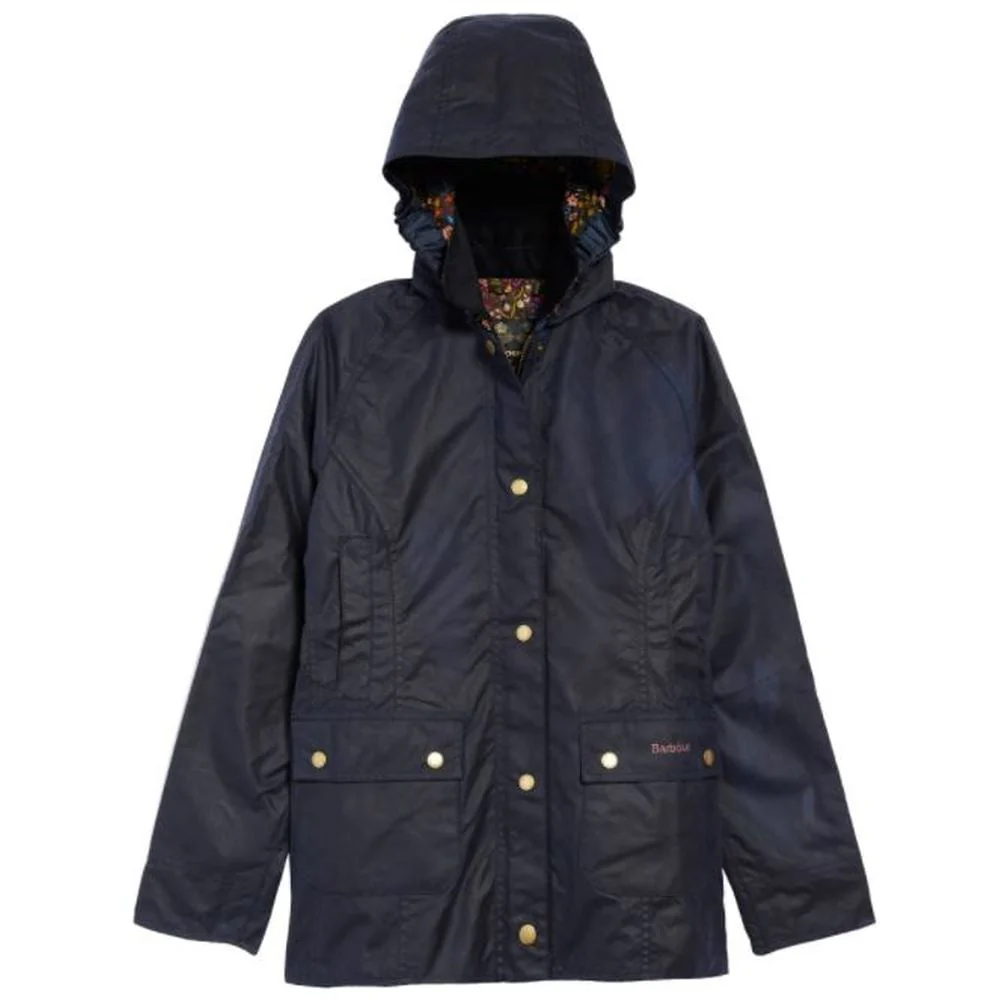 Barbour Girl's Hooded Beadnell Wax Jacket - Image 5