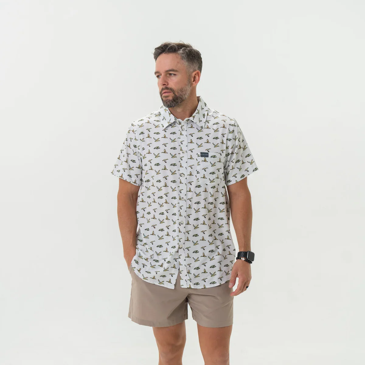 Burlebo's Men's Performance Short Sleeve Button Up Shirt - Image 11