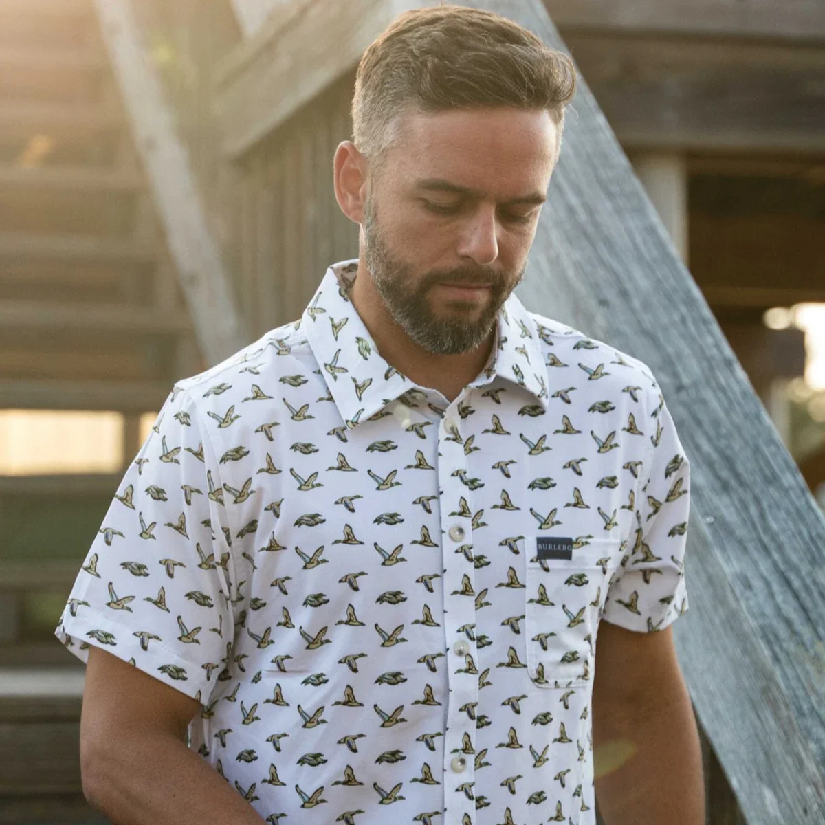 Burlebo's Men's Performance Short Sleeve Button Up Shirt - Image 12