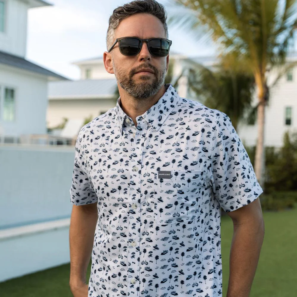 Burlebo's Men's Performance Short Sleeve Button Up Shirt - Image 5