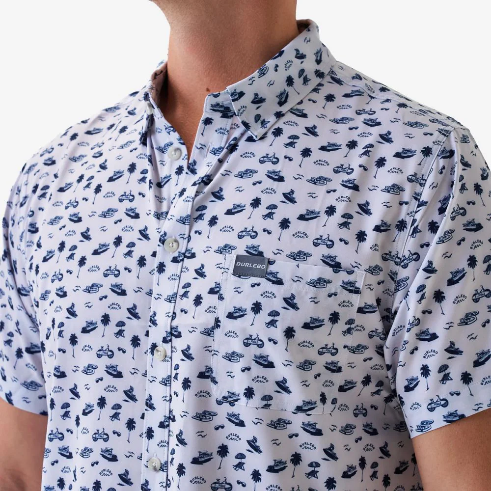Burlebo's Men's Performance Short Sleeve Button Up Shirt - Image 7