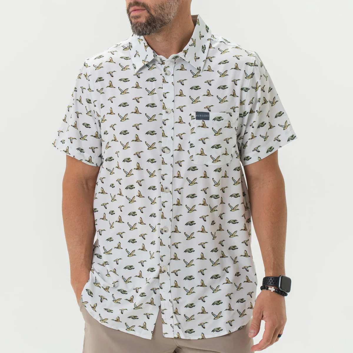 Burlebo's Men's Performance Short Sleeve Button Up Shirt - Image 8