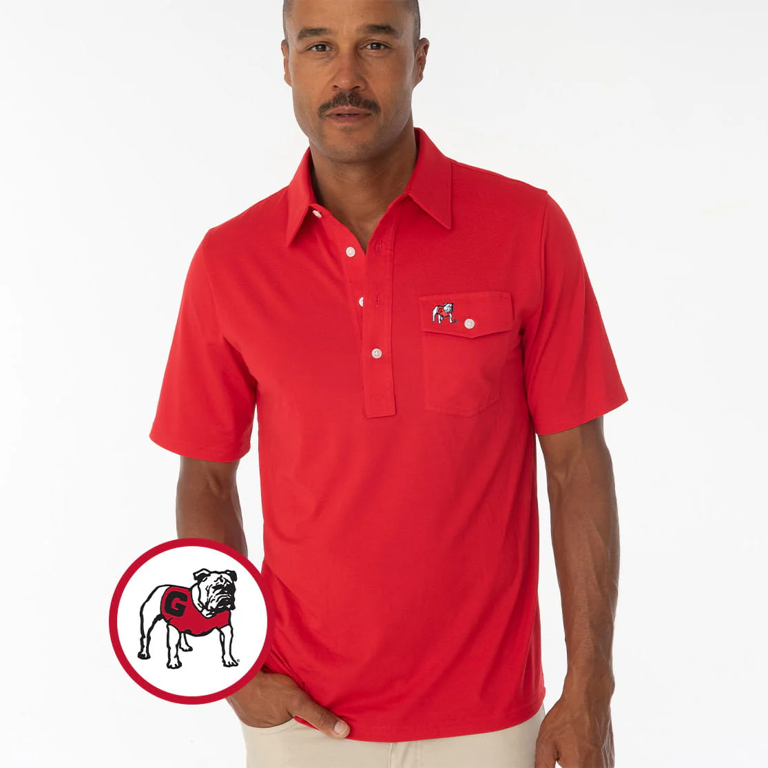 Criquet Men's UGA Performance Players Shirt - Bulldog Logo