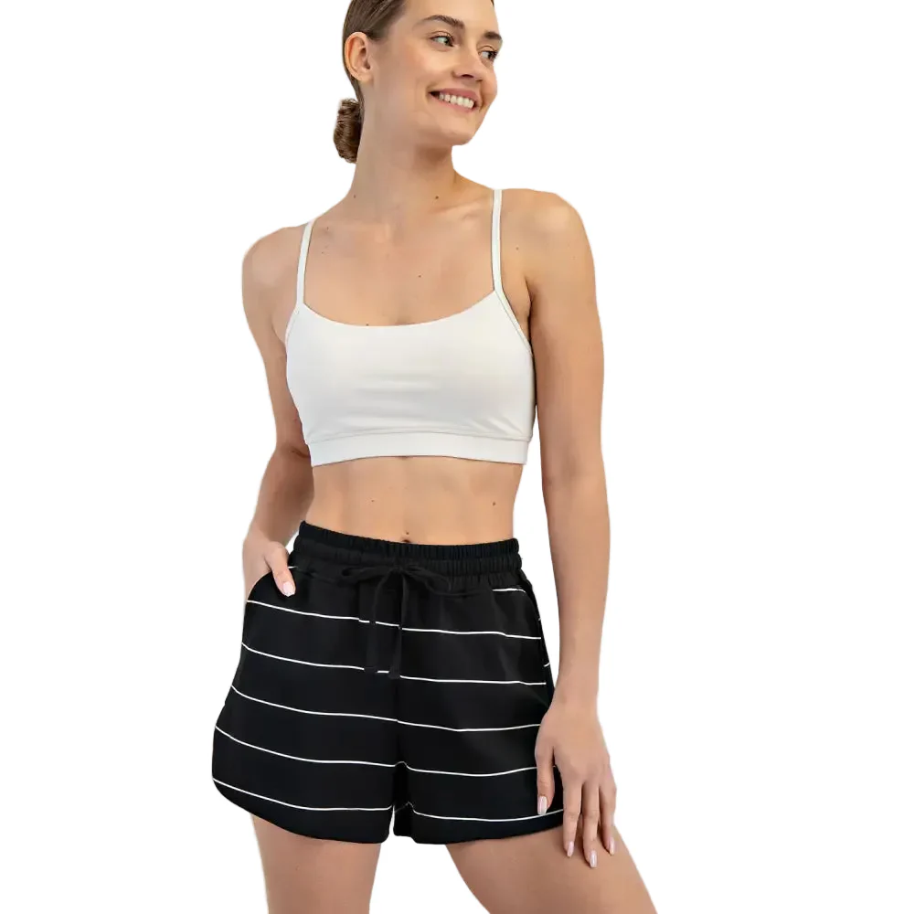 Rae Mode Women's Scuba Stripe Tulip Shorts