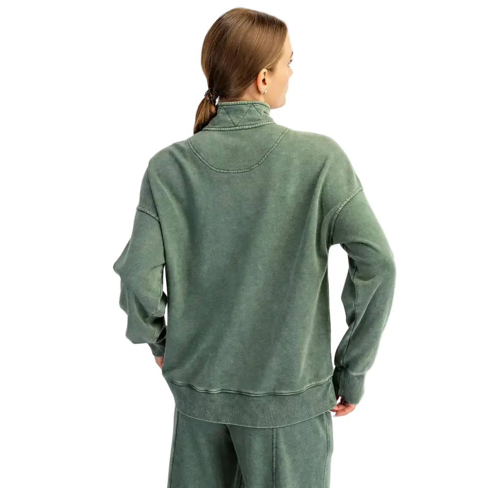 Rae Mode Women's Waffle 1/4 Zip Snap Sweatshirt - Image 4