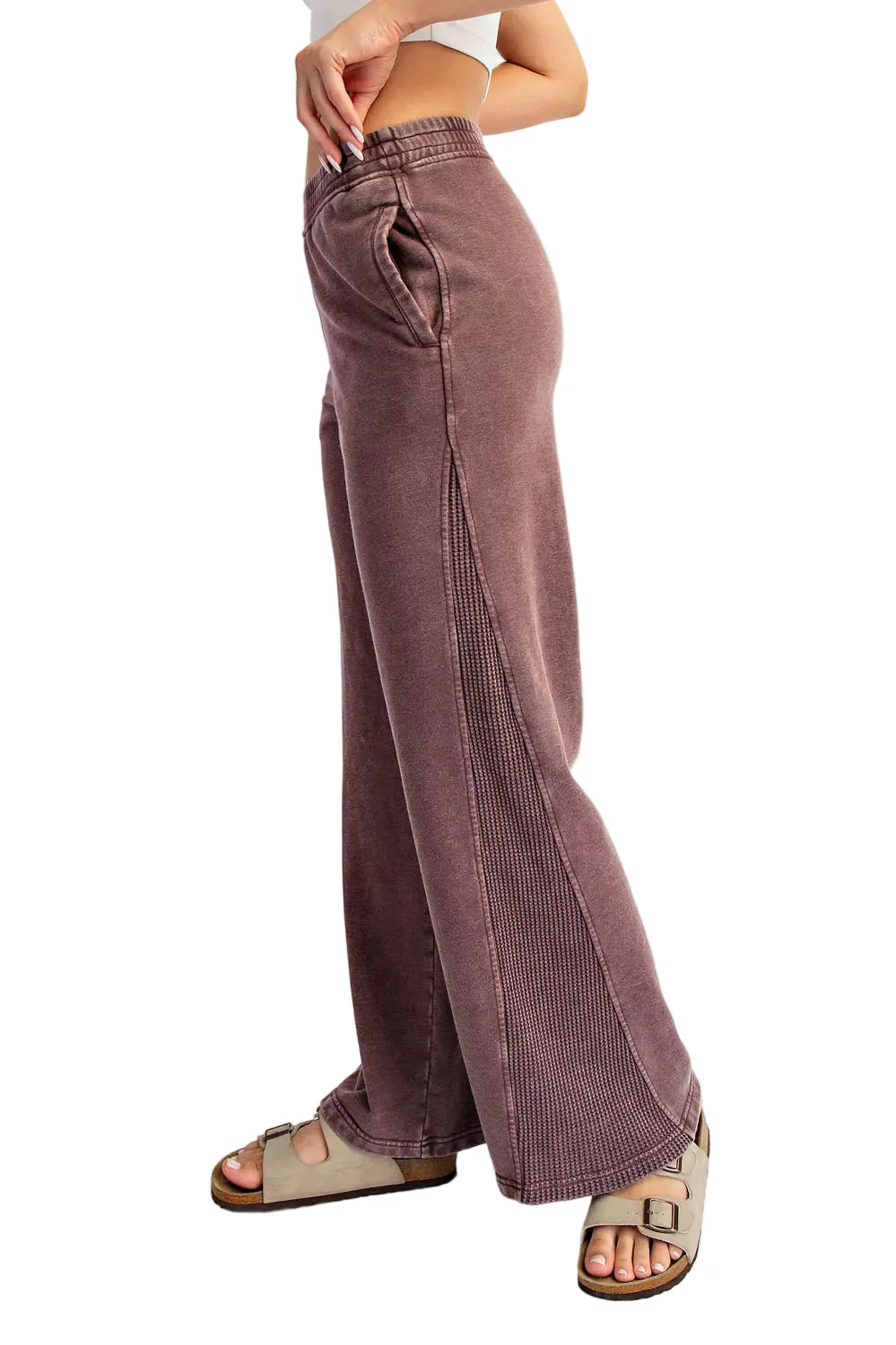 Rae Mode Women's Waffle Wide Leg Pants - Image 2