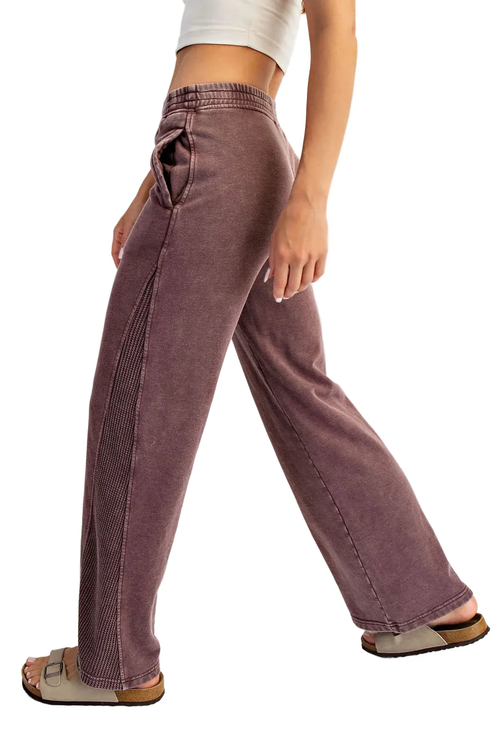 Rae Mode Women's Waffle Wide Leg Pants - Image 3