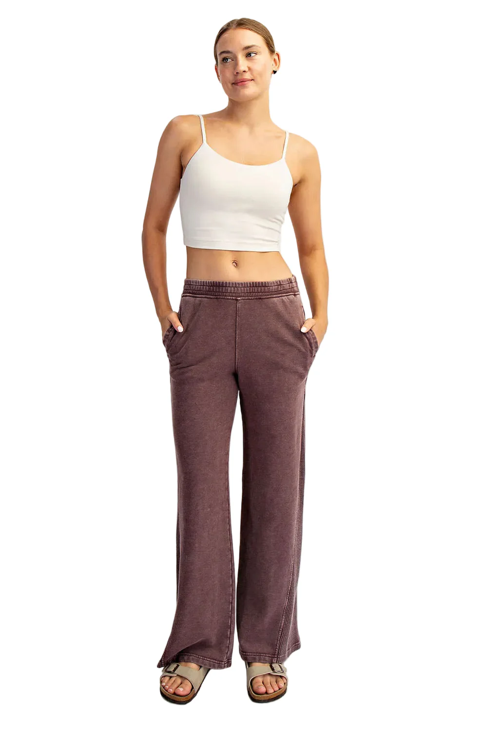 Rae Mode Women's Waffle Wide Leg Pants - Image 4