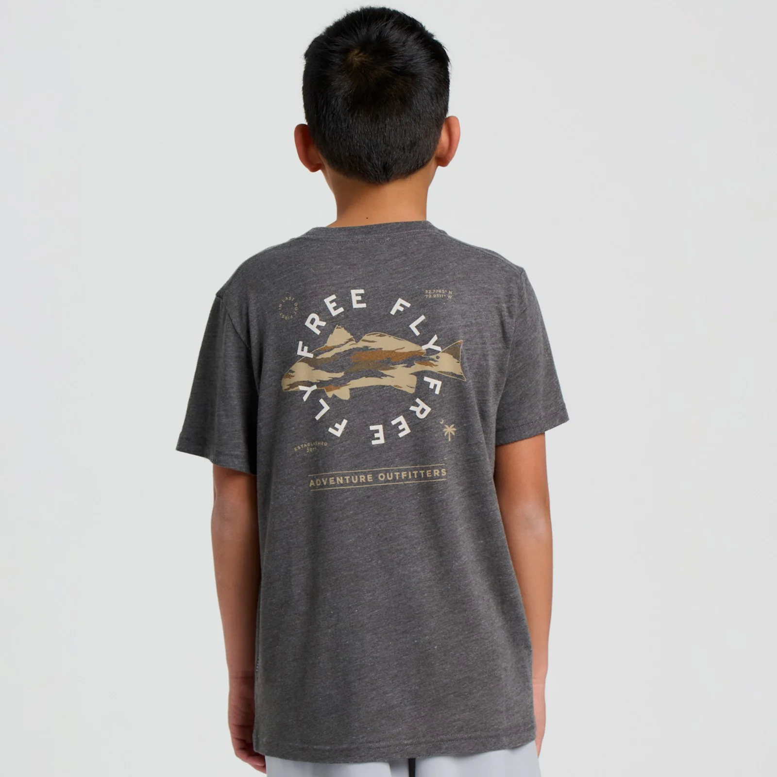 Free Fly Youth Camo Redfist Short Sleeve Tee